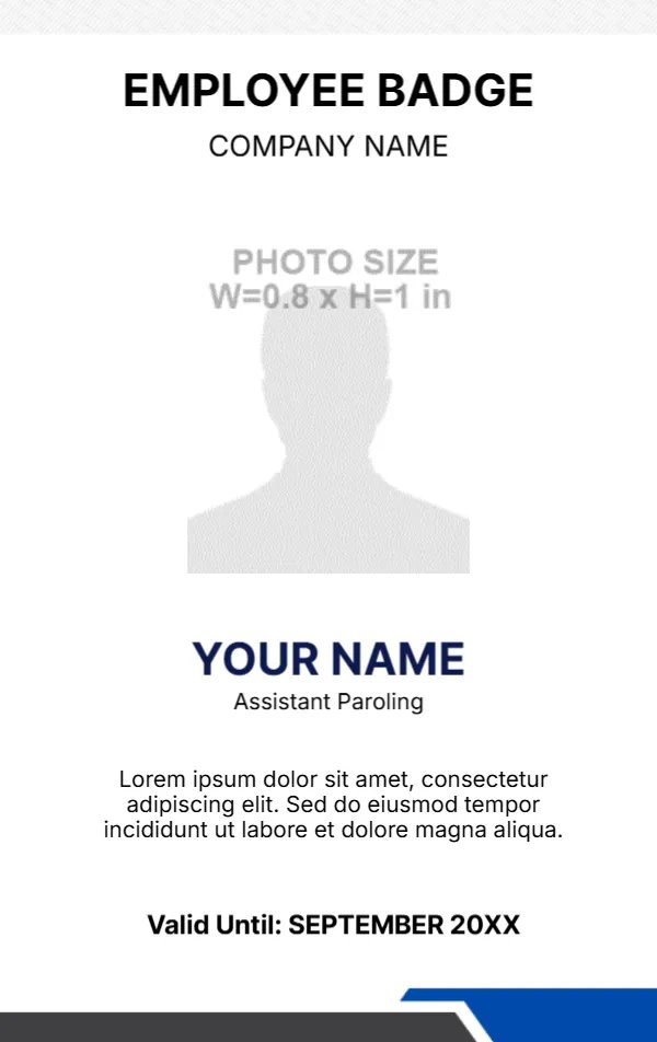 Blue and White ID Badge -EDIT