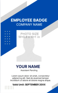 Blue and White ID Card