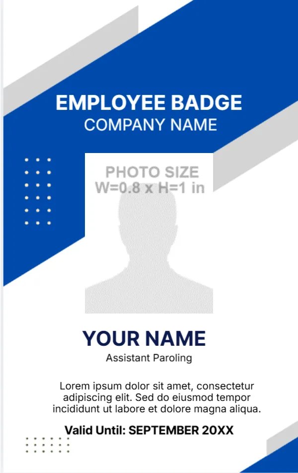 Blue and White ID Card