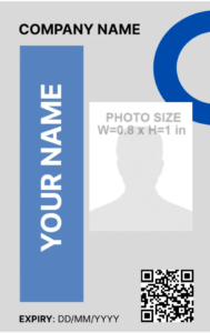 Blue and White ID Badge