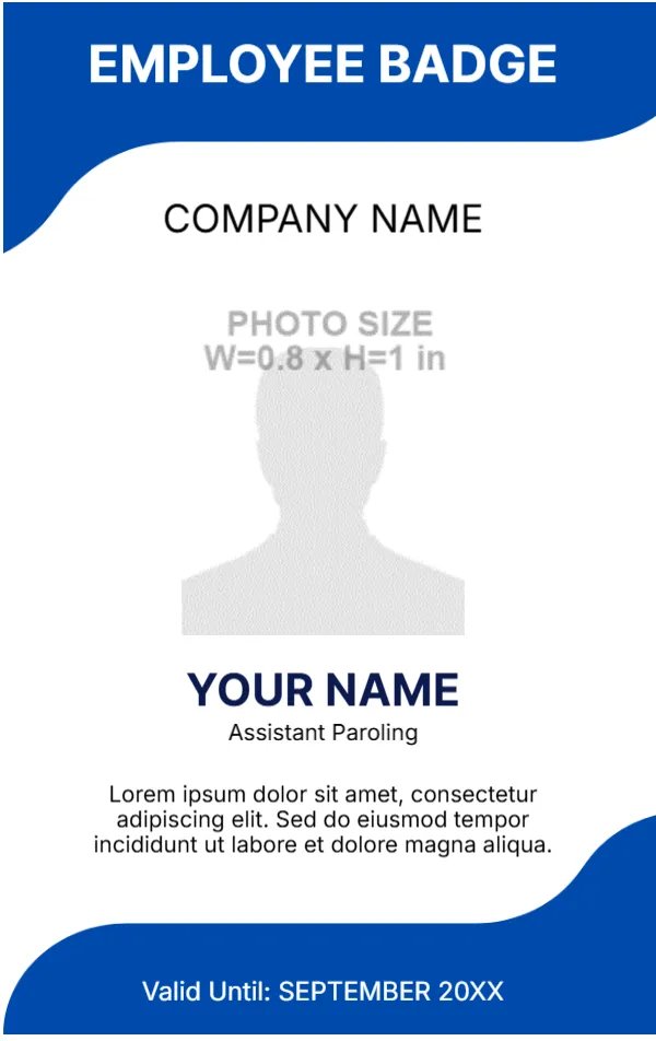 Blue and White ID Badge 