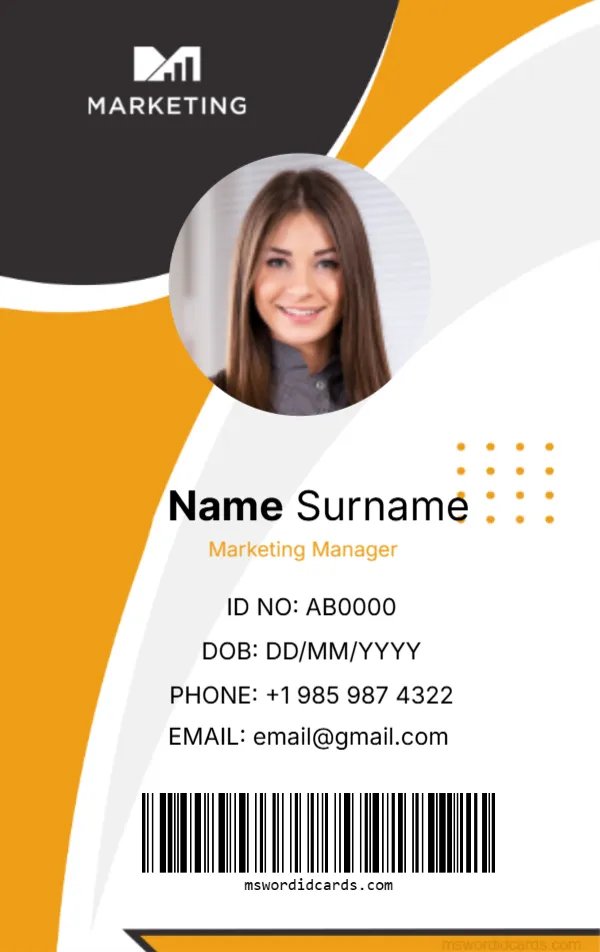 Office ID Card Template -Editor