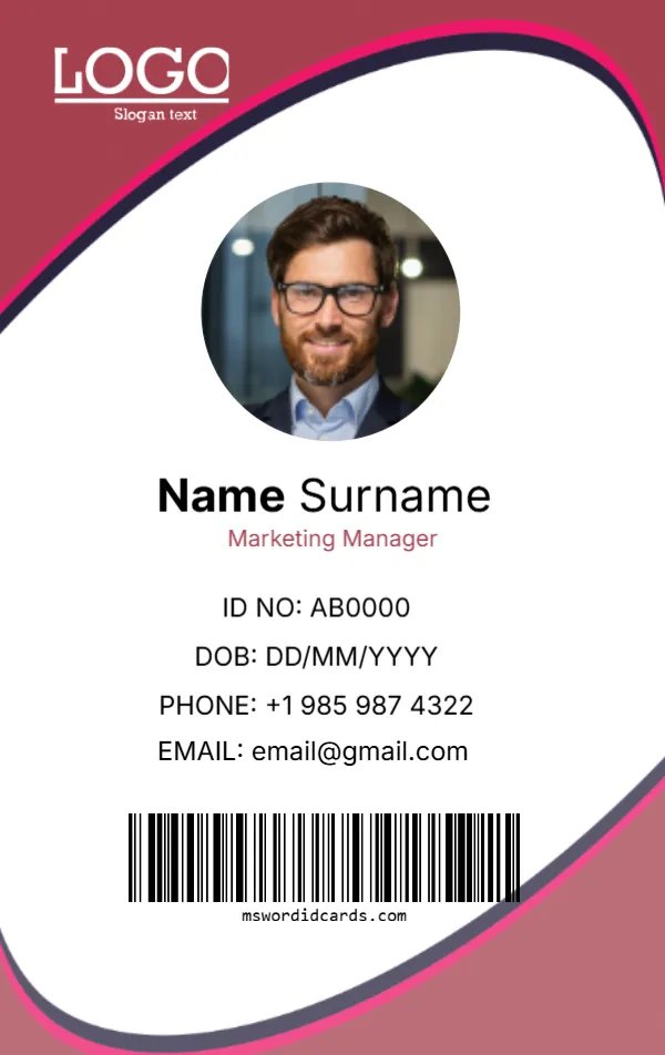 Office ID Card Template -Editor