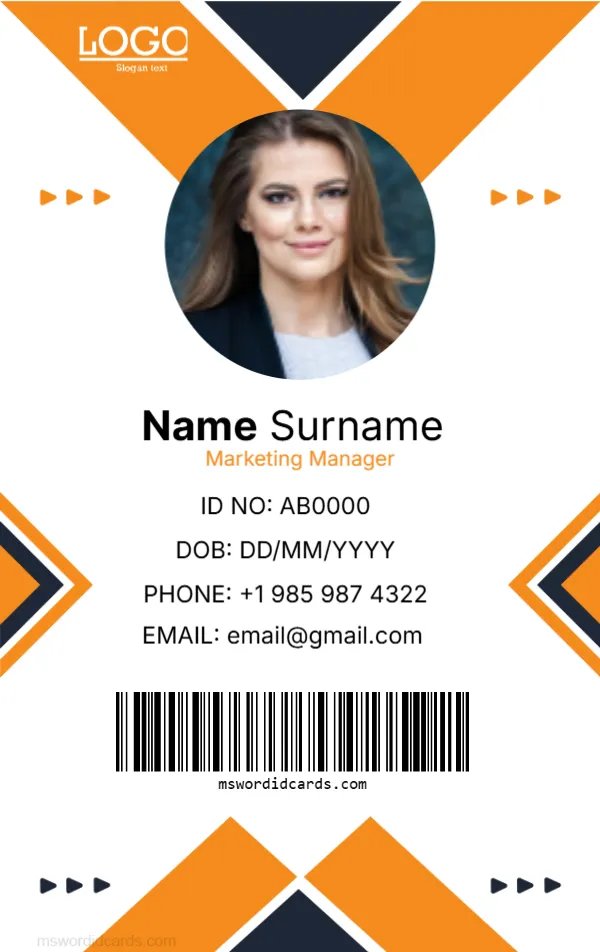Office ID Card Template -Editor
