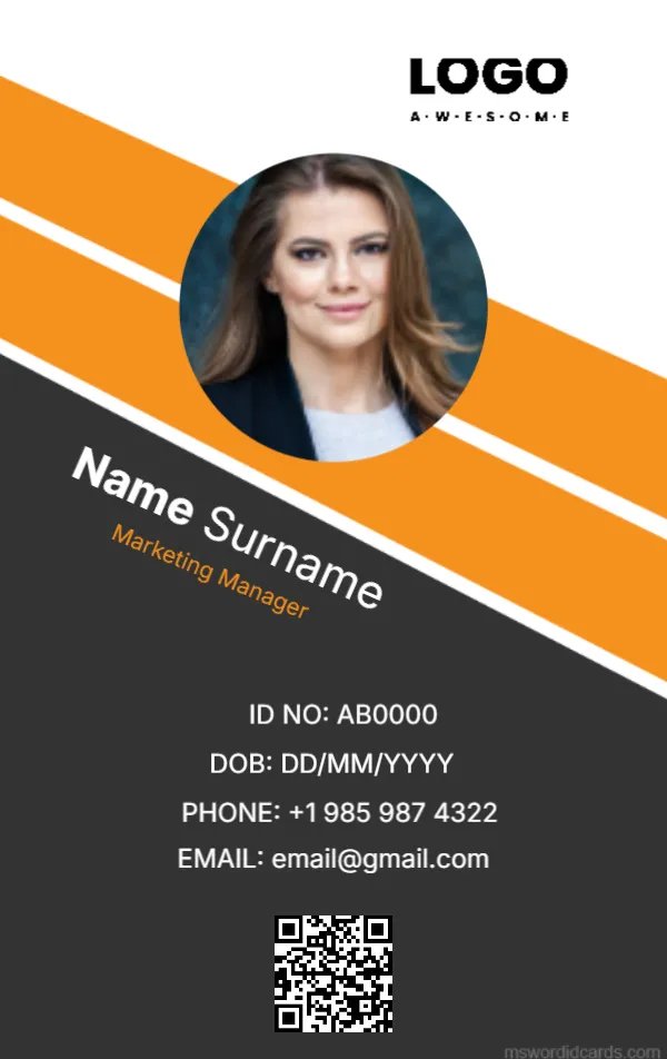 Office ID Card Template -Editor