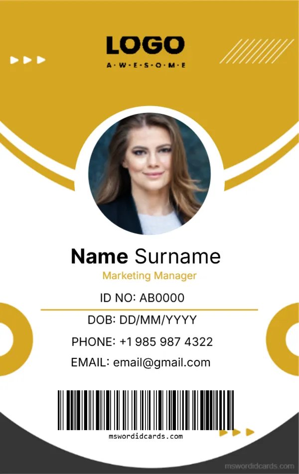 Office ID Card Template -Editor