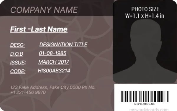 Office ID Card Template -Editor