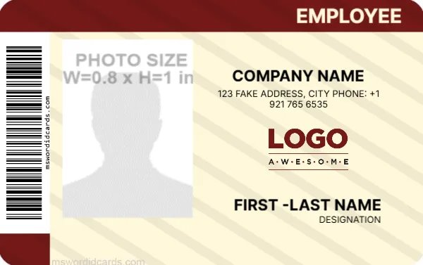 Office ID Card Template -Editor