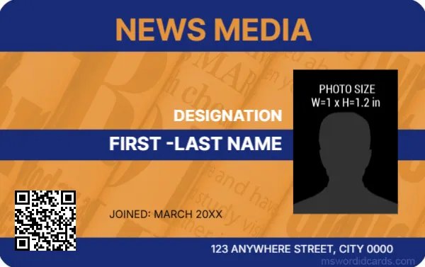 Press Reporter ID Card Template -Editor