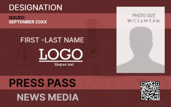 Press Reporter ID Card Template -Editor