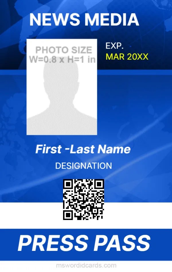 Press Reporter ID Card Template