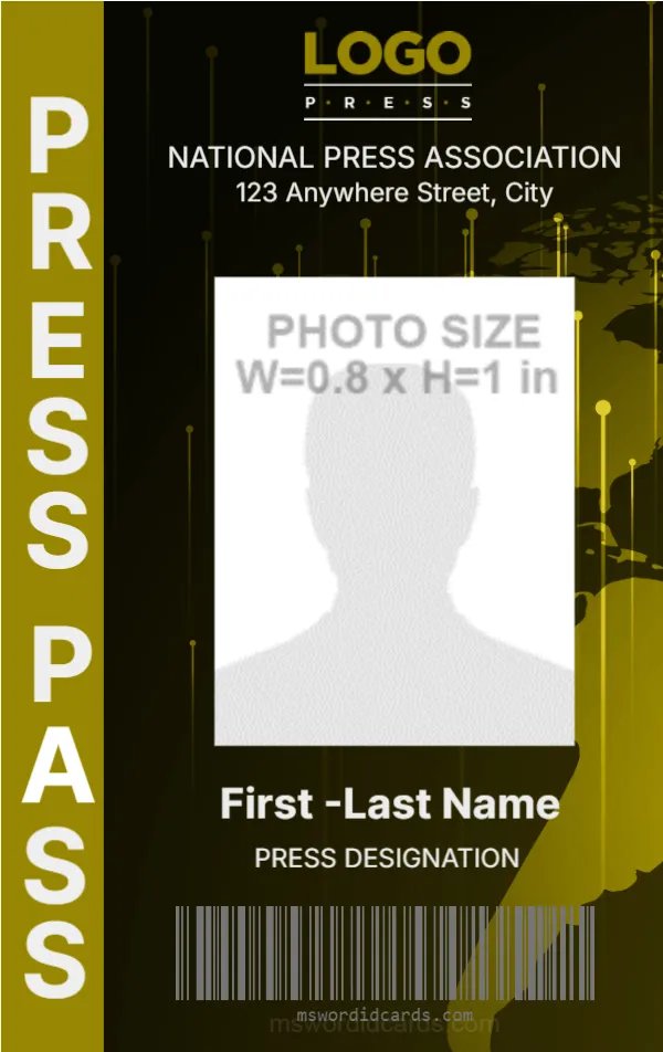 Press Reporter ID Card Template