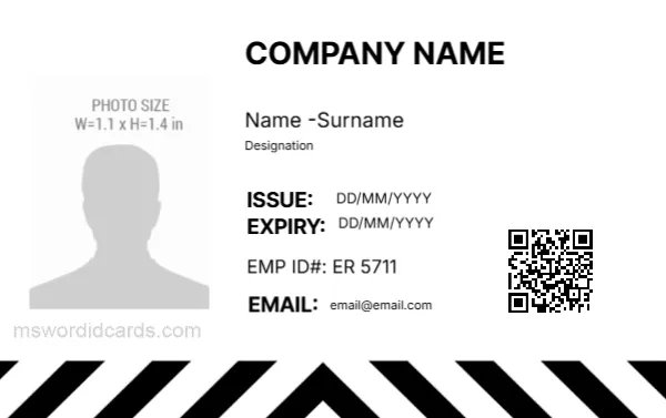 Black and White ID Card Template -Editor
