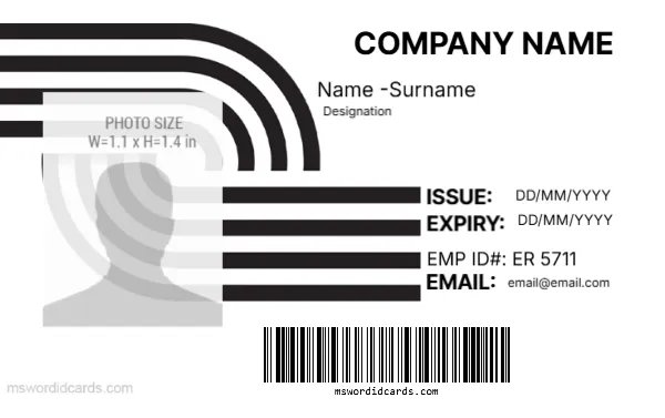 Black and White ID Card Template -Editor