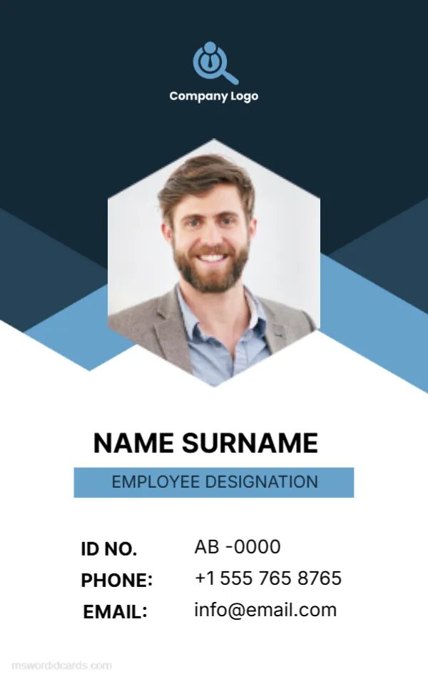 Company ID Card Template -Editor