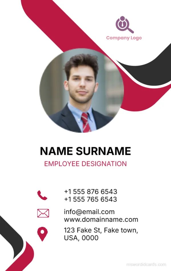 Company ID Card Template -Editor