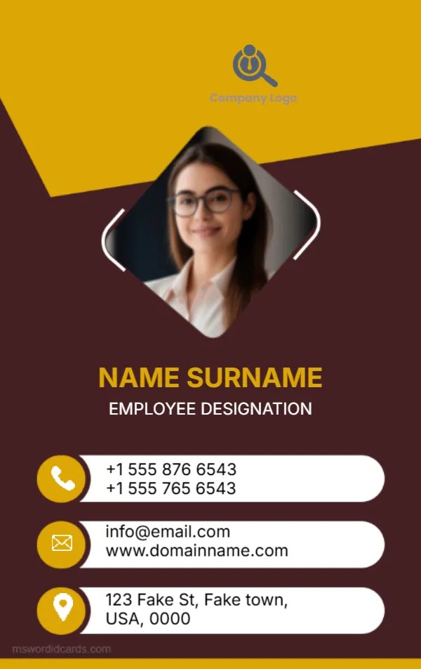 Company ID Card Template -Editor