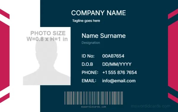 Employee ID Card Format -Editor