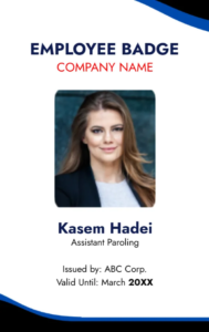 Blue and White ID Badge -Editor
