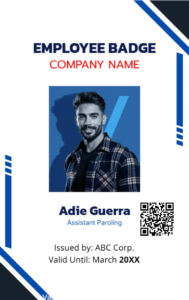 Blue and White ID Badge -Editor