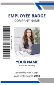 Blue and White ID Badge -Editor