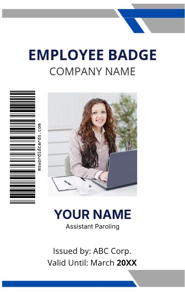 Blue and White ID Badge -Editor