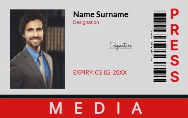 Press Reporter ID Card Template -Editor