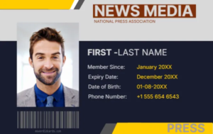 Press Reporter ID Card Template -Editor