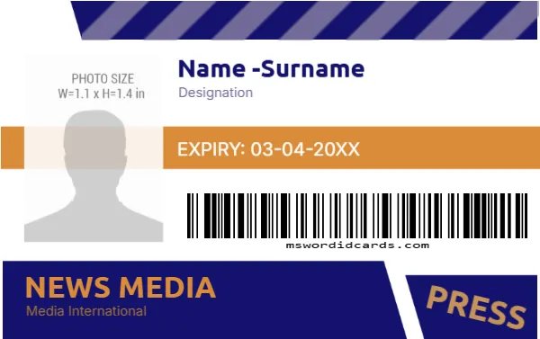 Press Reporter ID Badge Template