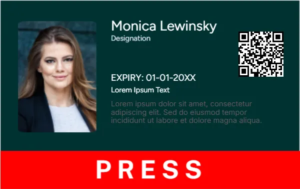 Press Reporter ID Badge -Editor
