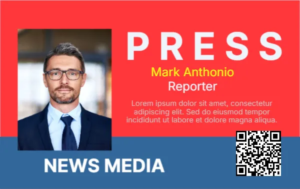 Press Reporter ID Badge -Editor