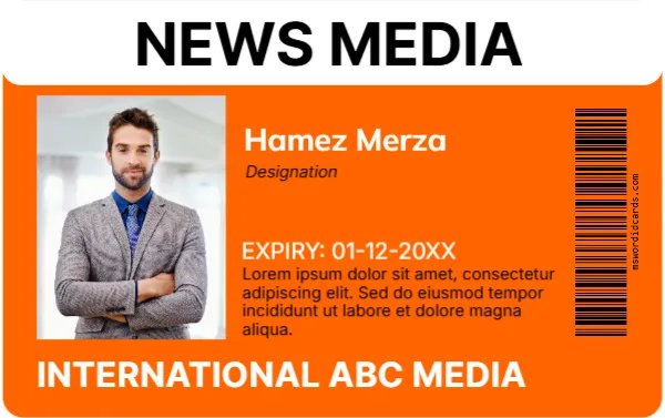 Press Reporter ID Badge -Editor