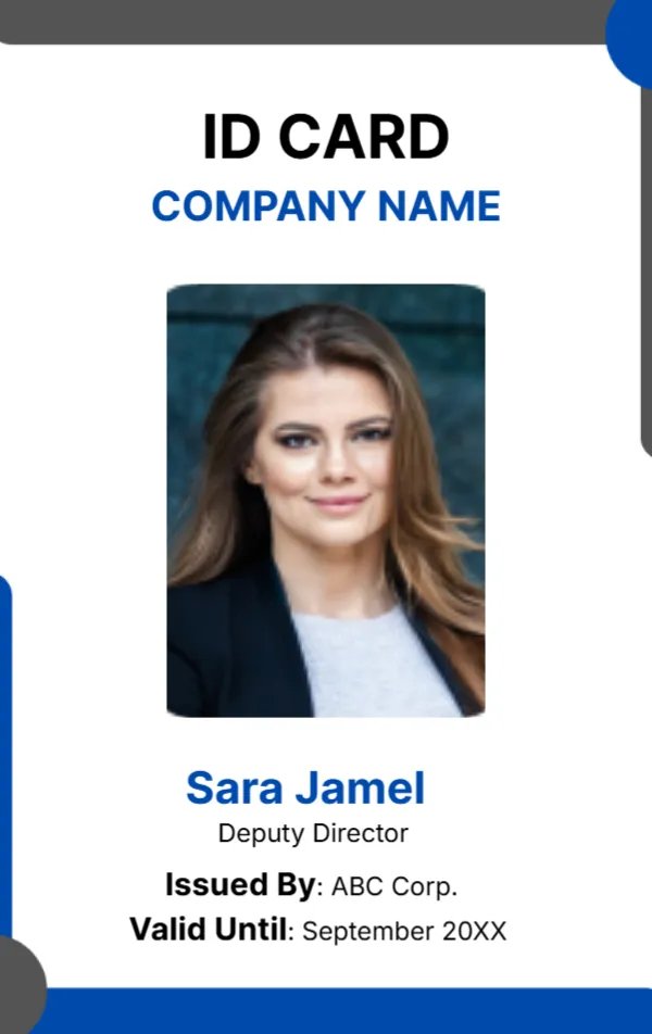 Blue and White ID Card -Editor