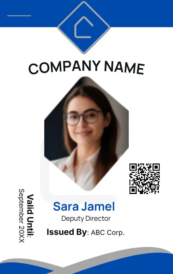Blue and White ID Card -Editor