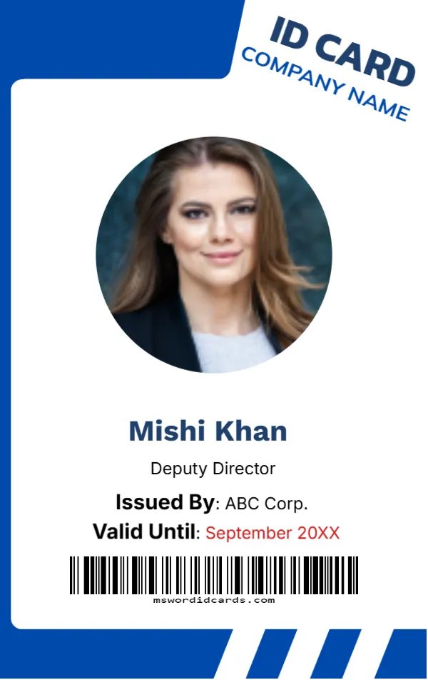 Blue and White ID Card -Editor