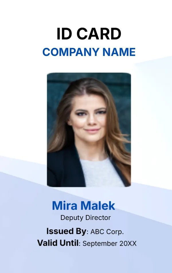 Blue and White ID Card -Editor