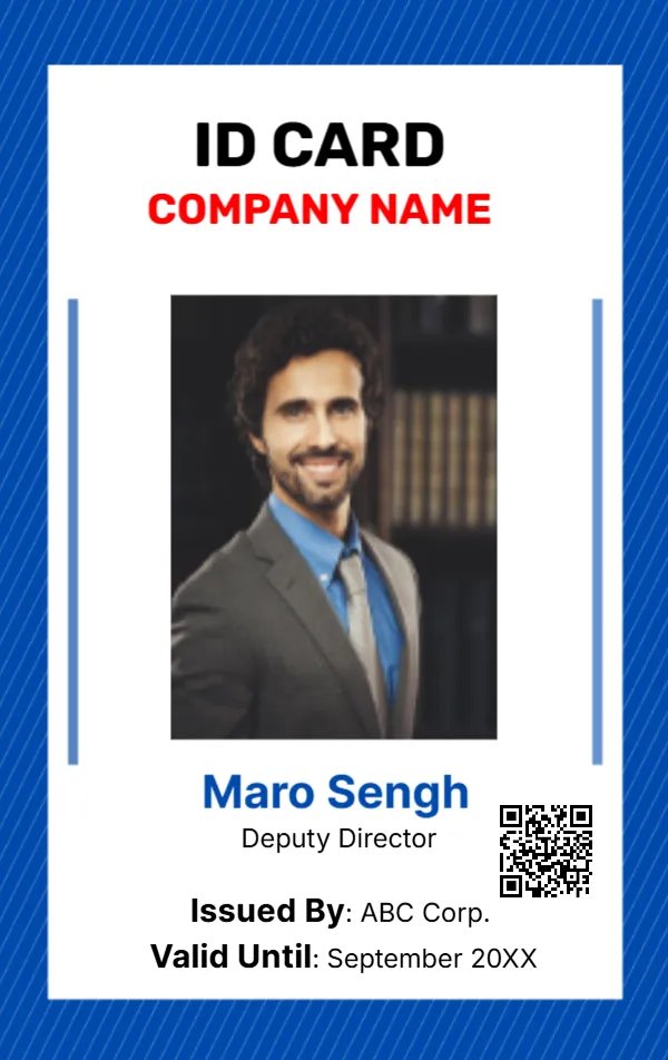 Blue and White ID Card -Editor
