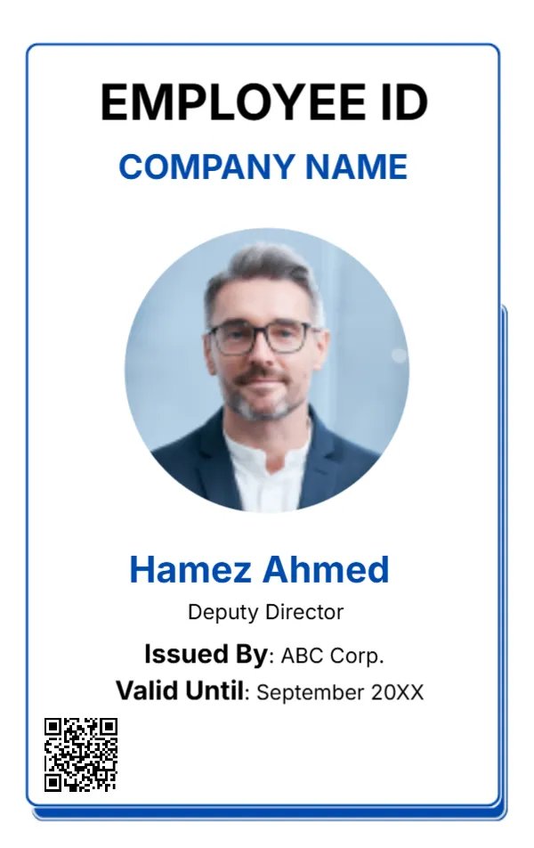 Blue and White ID Card -Editor