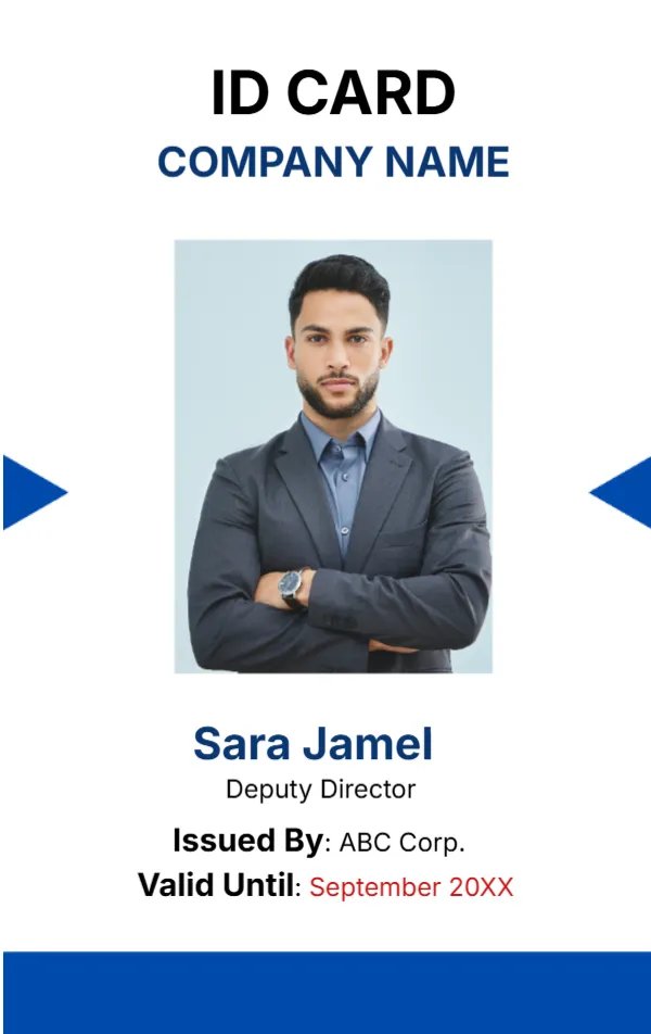 Blue and White ID Card -Editor